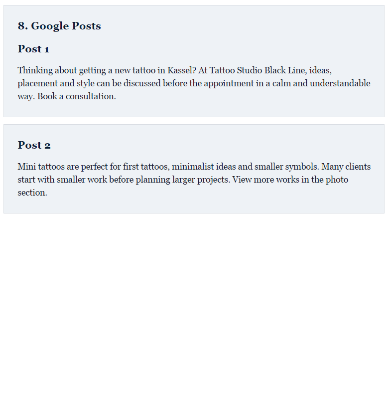 Google Business posts preview
