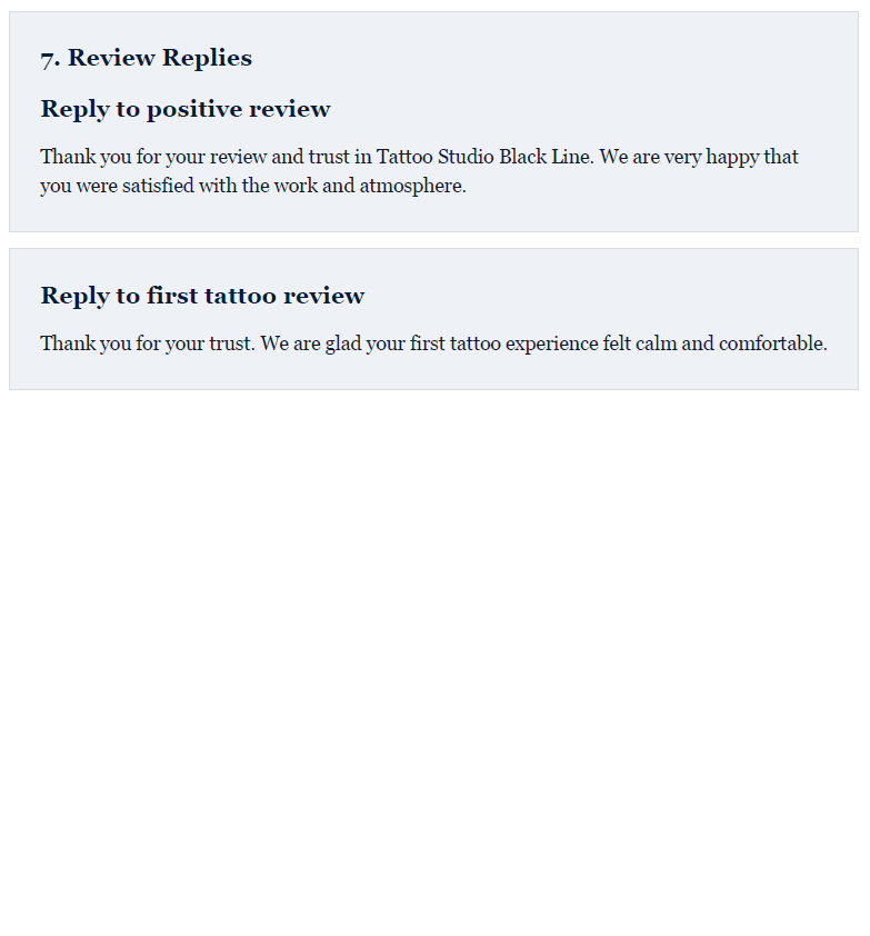 Google Business review replies preview