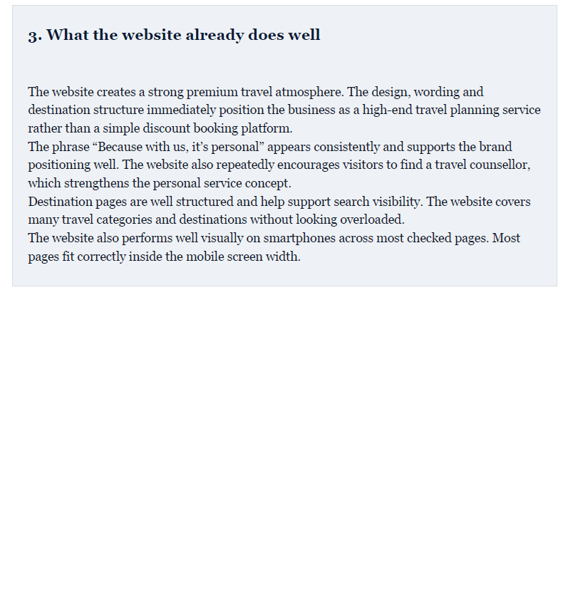 Preview website strengths
